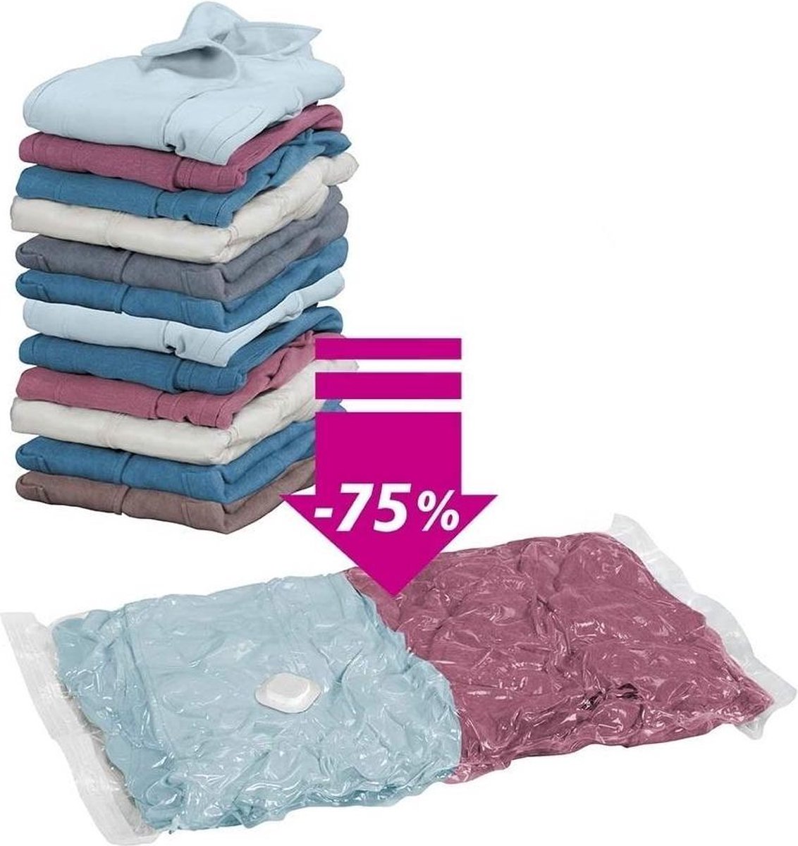 Wenko Bolsa para guardar ropa al vacío 135x90cm, plástico transparente - bolsa para ropa al vacío