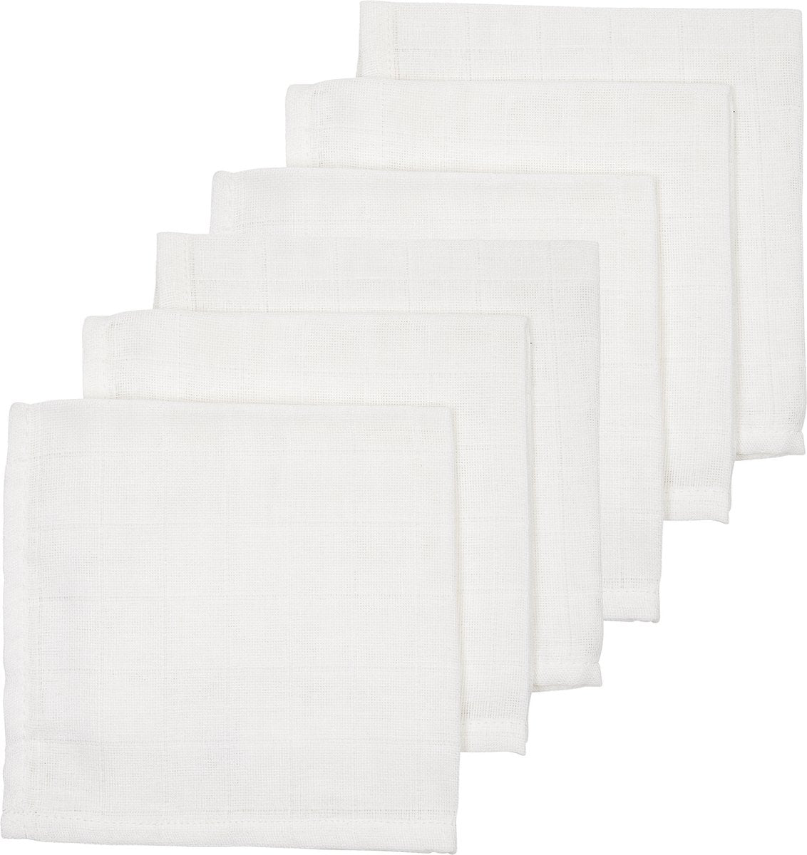 Meyco baby uni monddoekjes - 6-pack - hydrofiel - white - 30x30cm