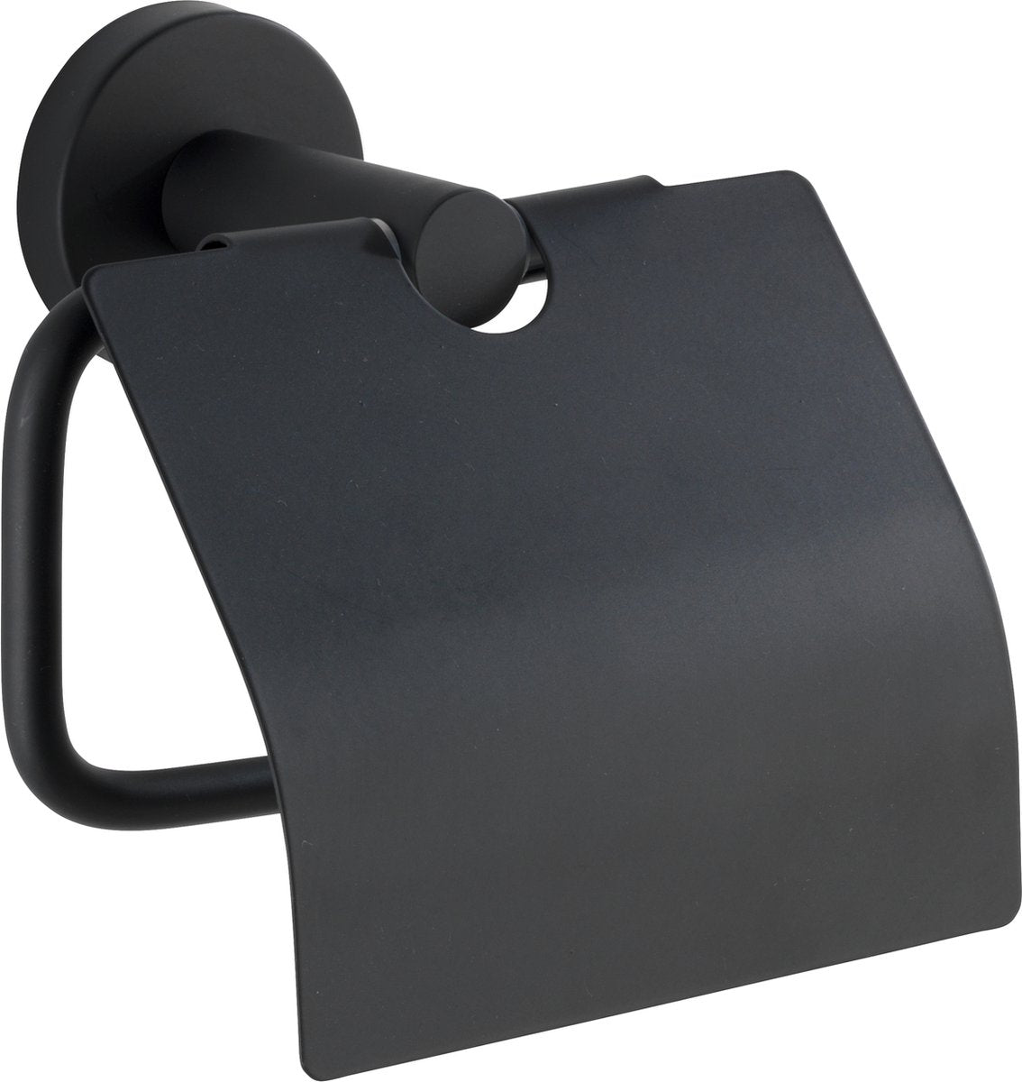 Wenko portarrollos con solapa bosio acero inoxidable negro mate - portarrollos