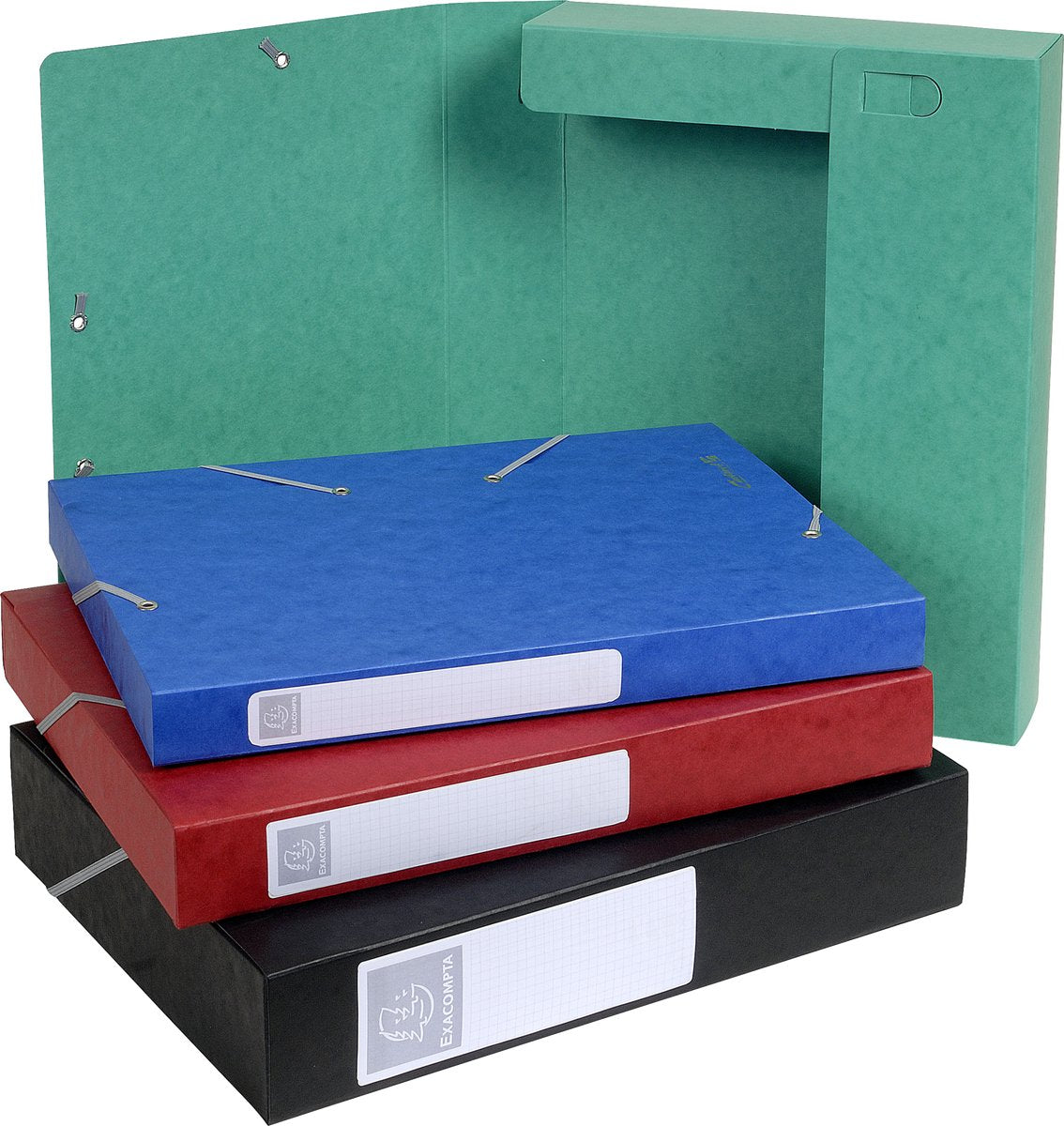 Exacompta 10x cartobox archivio dorso 40mm - a4 (consegnato piatto) - assortiti - 14000h