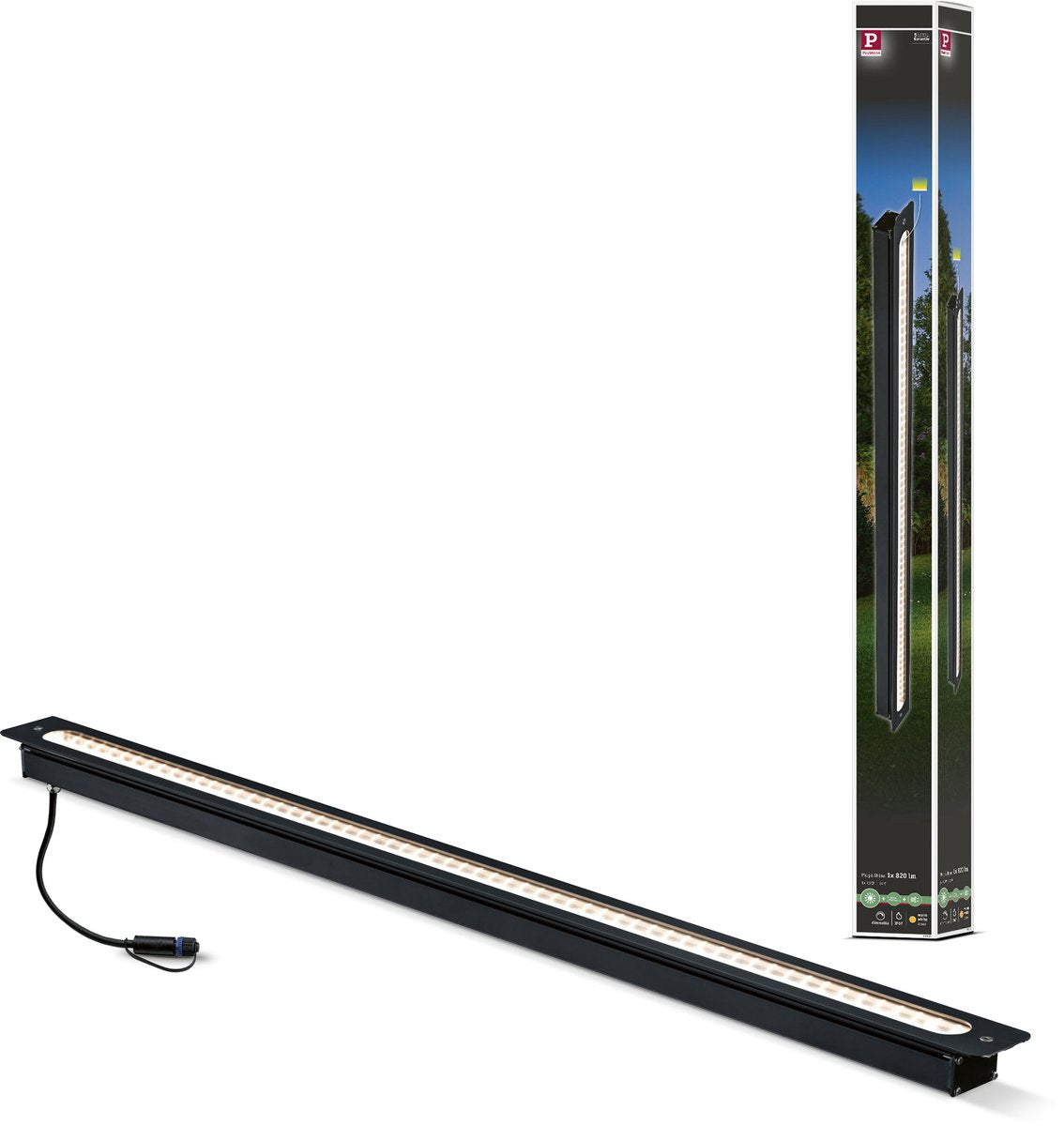 Paulmann plug shine led-grondinbouwlamp lichtlijst ip67 3000k 8w antraciet