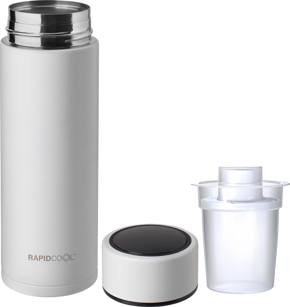 Nûby - rapidcool™ - crea il biberon perfetto per il tuo bambino - refrigeratore per biberon - incluso dispenser per latte in polvere e coperchio digitale - bianco