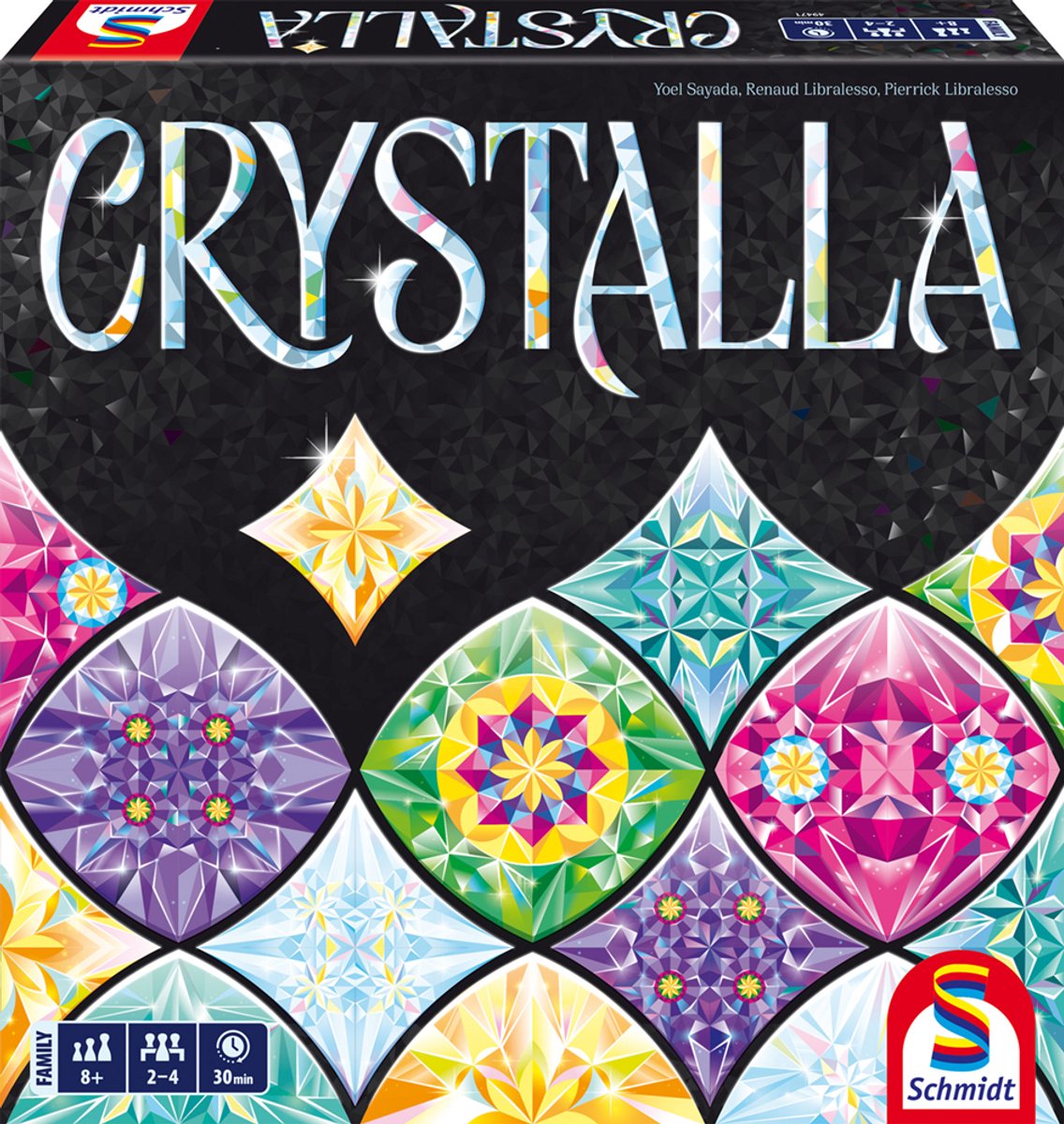 Schmidt ® - Crystalla - gioco di posa piastrelle - gioco strategico per famiglie con cristalli - da 8 anni - 2-4 giocatori