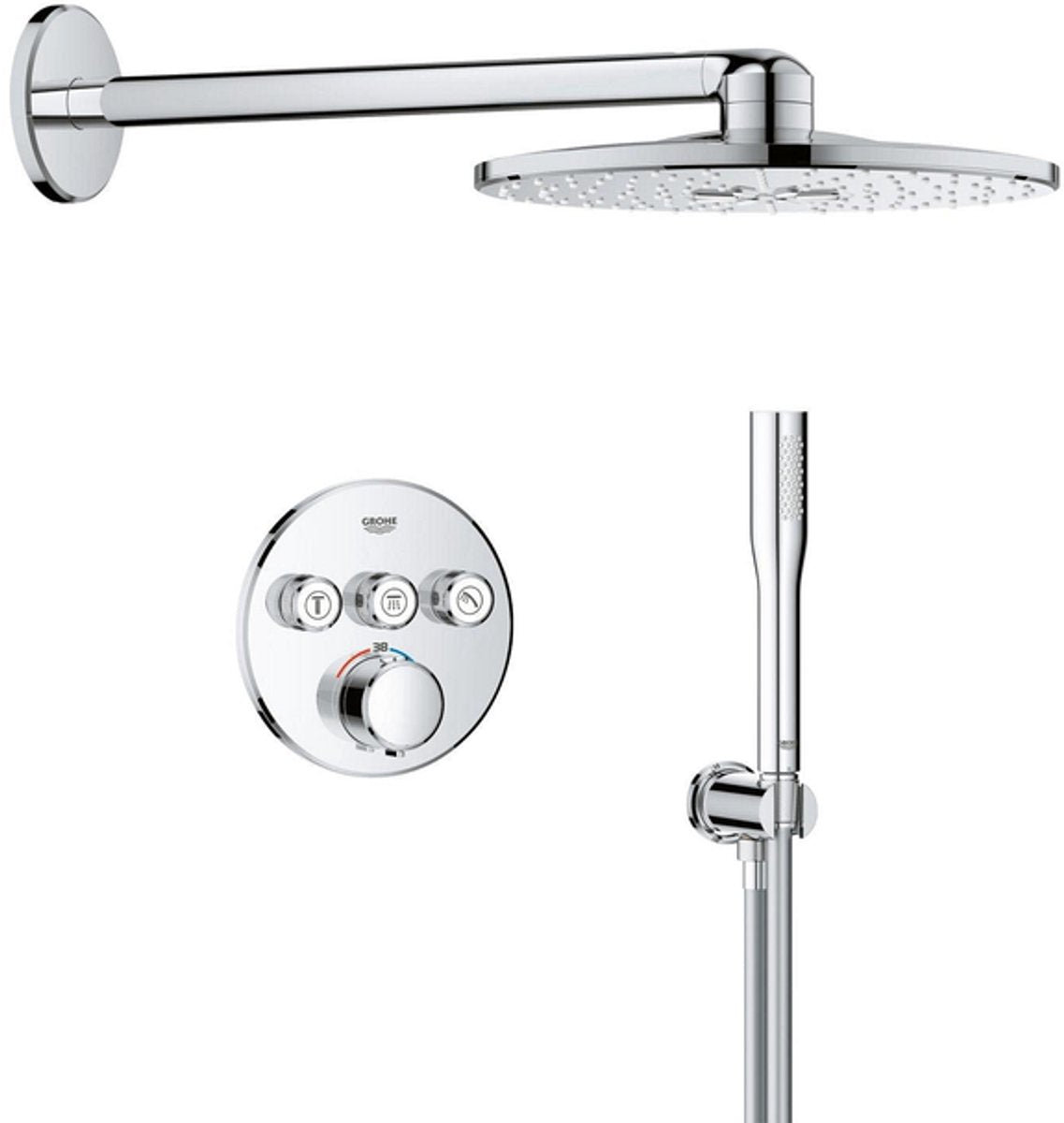 Sistema de ducha empotrado Grohe precision smartcontrol - redondo - cromado