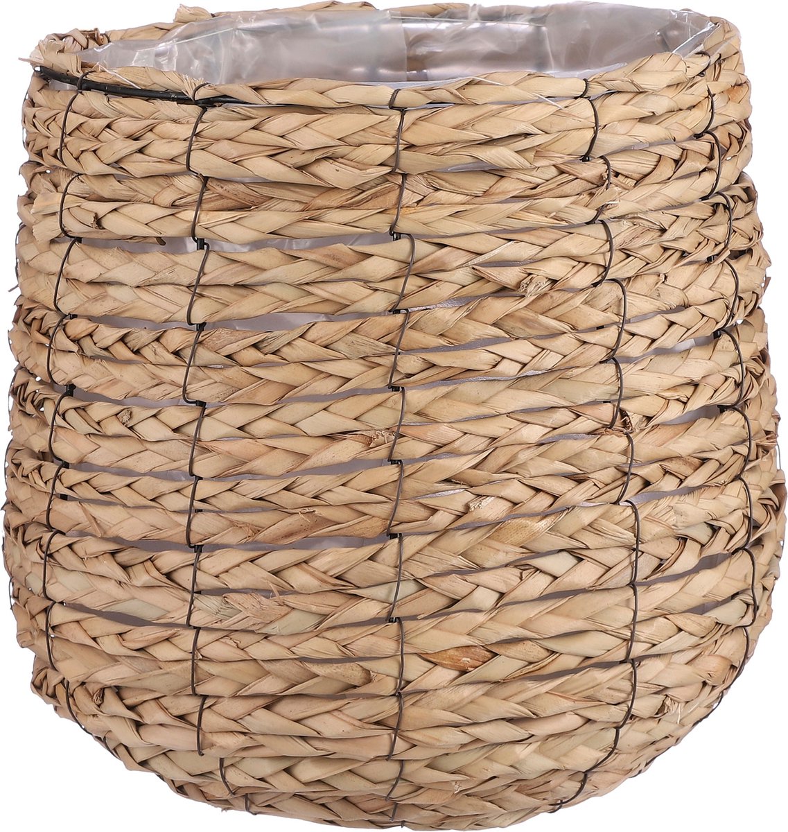 Cesta redonda Avalon decorativa de mica - h31 x ø30 cm - algas marinas - marrón