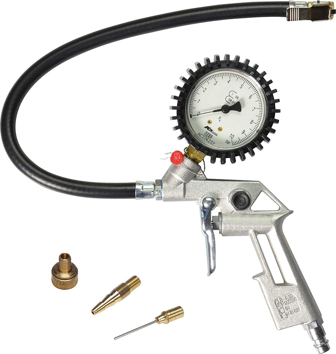 Stanley blaaspistool set 50534xstn - met 3 opzetstukken - luchtpistool 10bar - 100l min - europese snelkoppeling compressor - zilver
