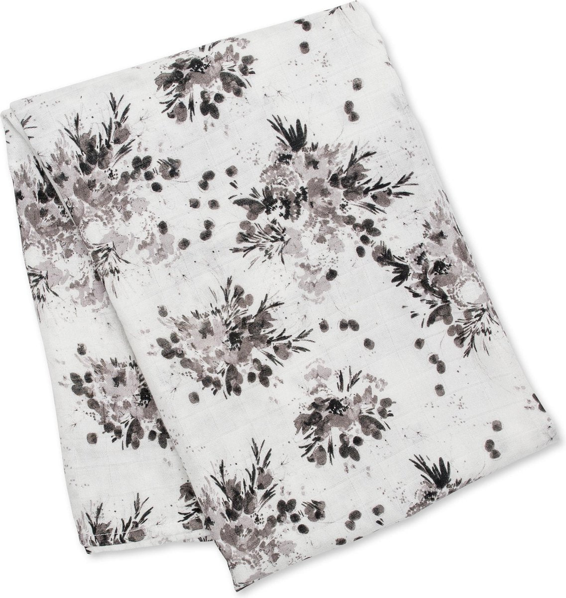 Lulujo - panno idrofilo - swaddle - bambù - 120x120 cm - floreale nero