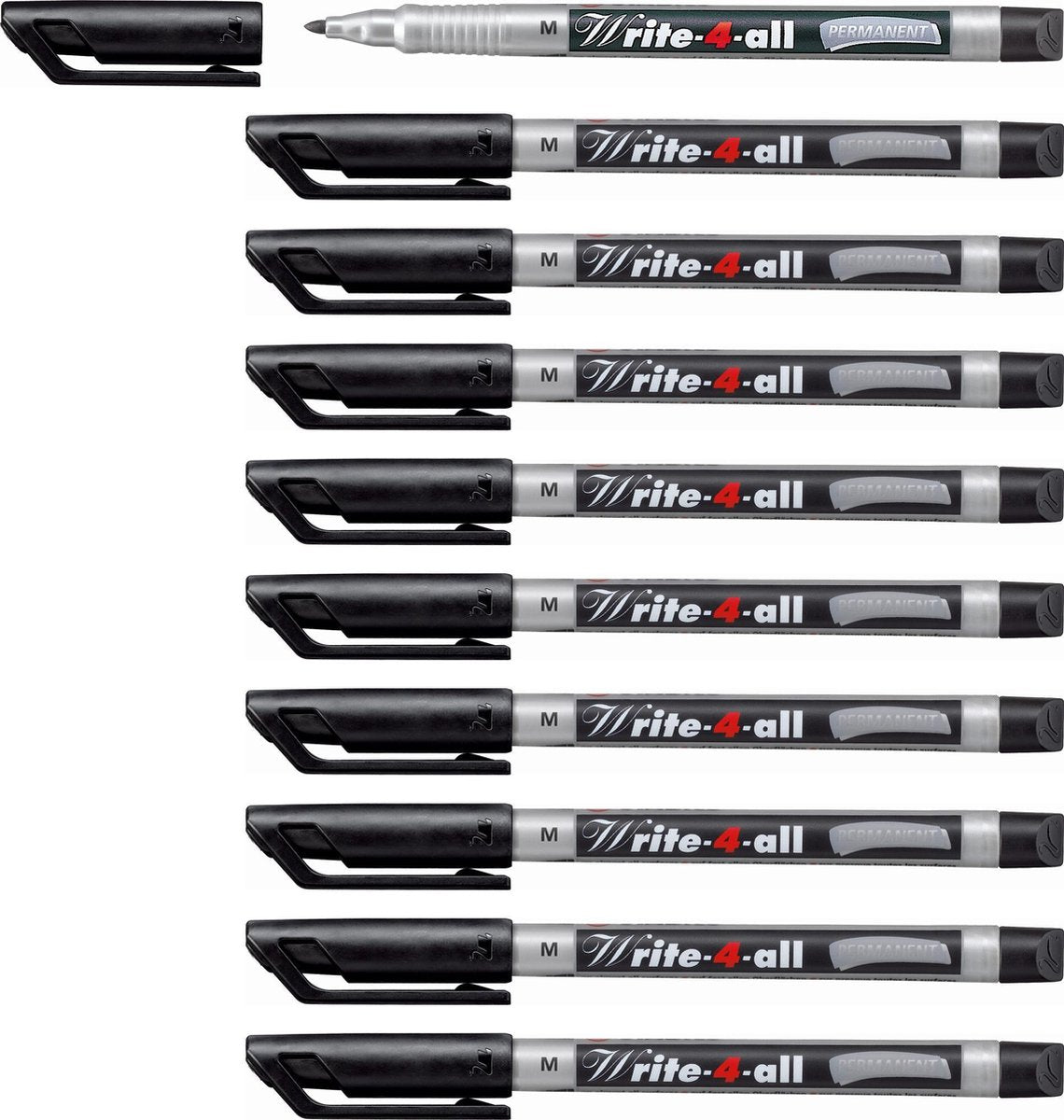 Stabilo write-4-all - pennarello indelebile - medio 1,0 mm - scatola da 10 pezzi