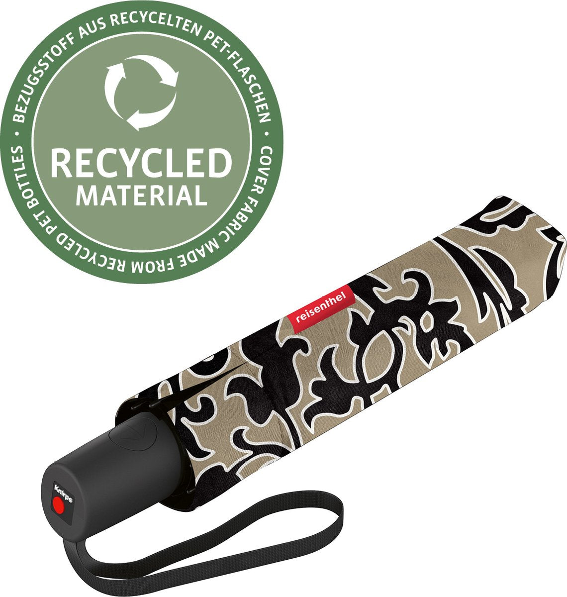 Ombrello pieghevole Reisenthel pocket duomatic - ø 97 cm - marmo barocco nero