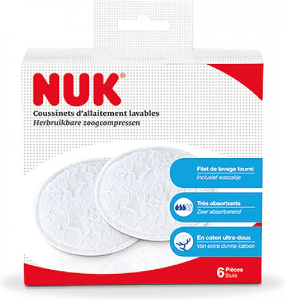 Nuk discos de lactancia lavables 6 discos