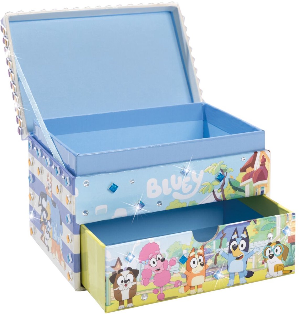 Totum bluey jewelry box decorating craft set - decorating treasure chest with mosaic - toys for girls and boys from 3 years