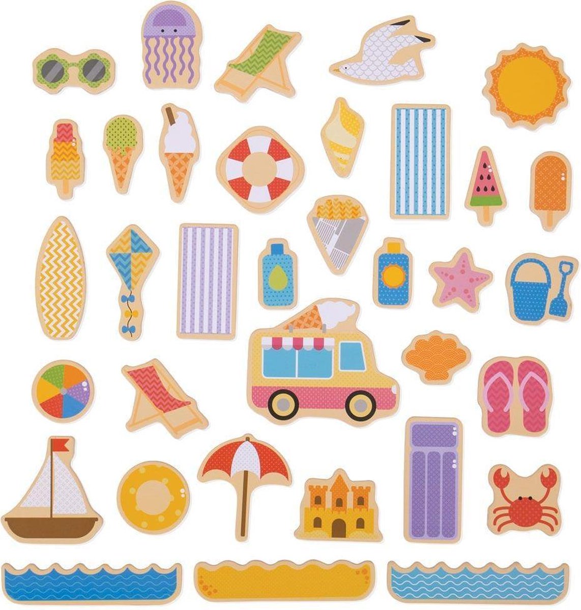 Bigjigs magneti in legno mare - set magneti vista mare e spiaggia (bj272)