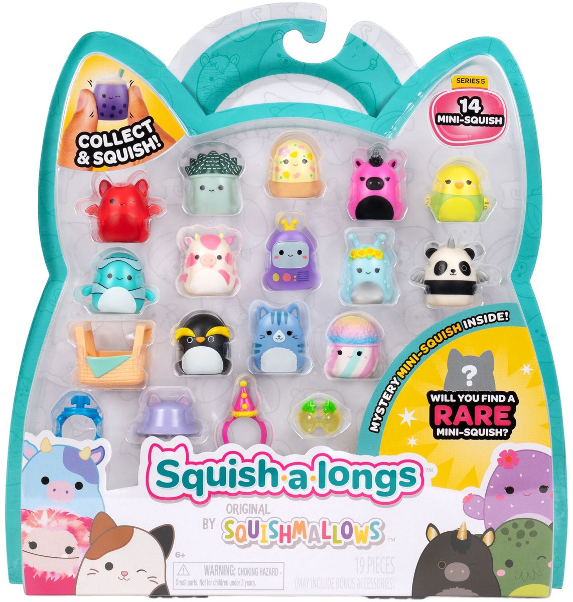 Squish-a-long Jazwares - Confezione da 14 (stile 1)