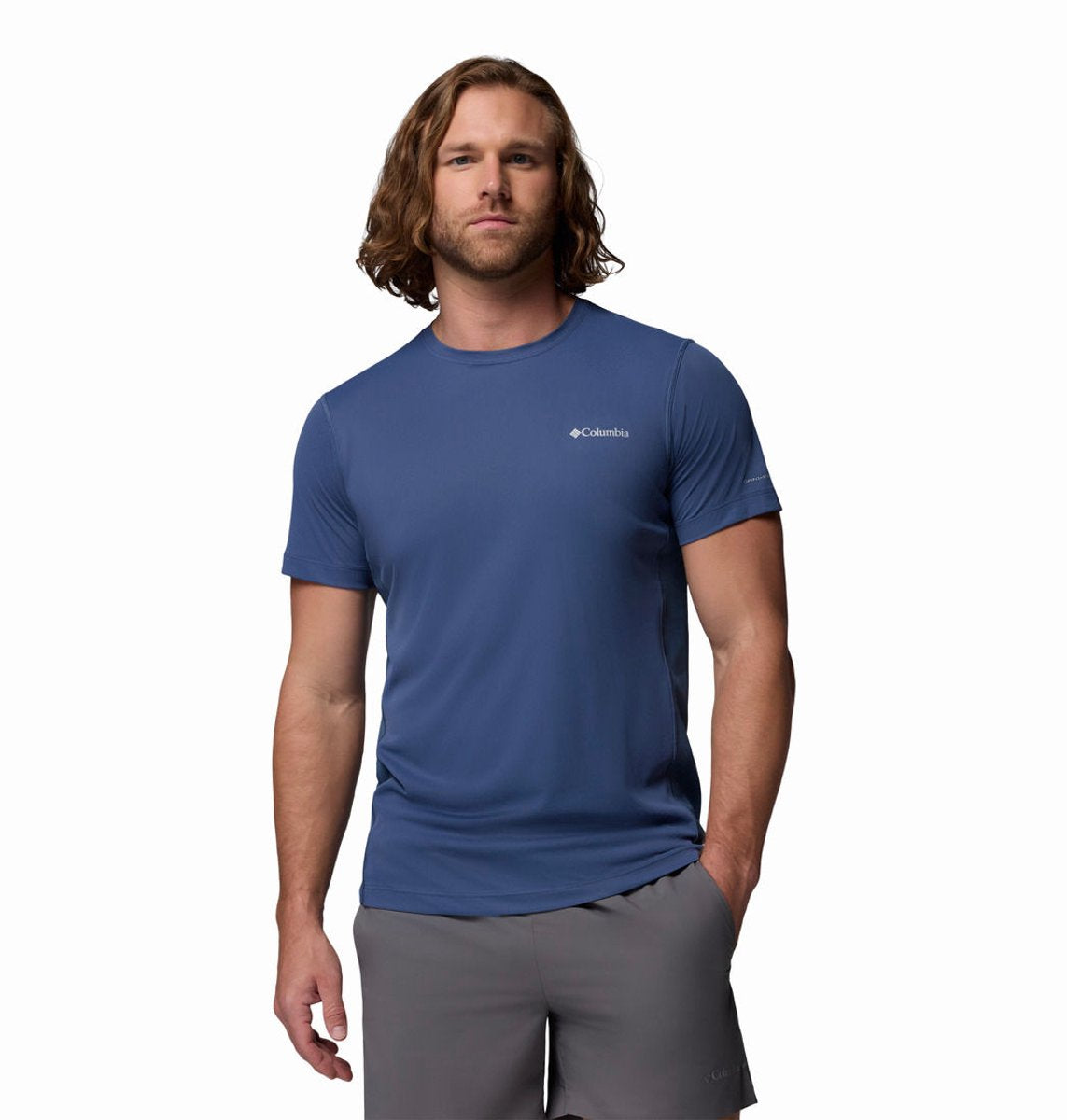 Columbia zero rules™ light ss crew heren outdoorshirt - dark mountain