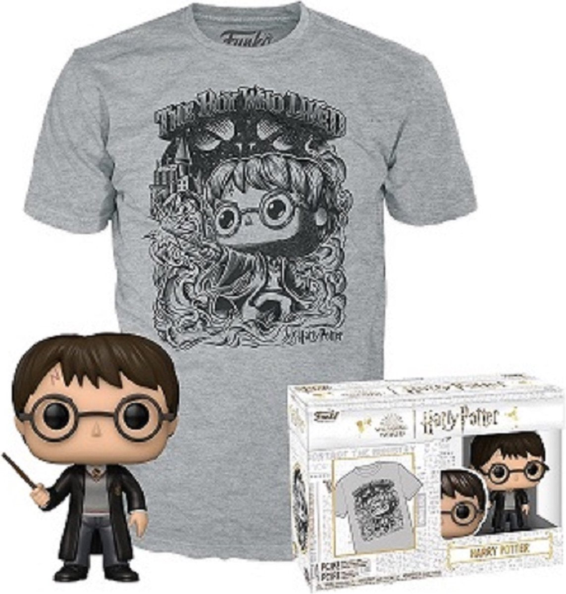 Funko pop! movies: harry potter tee box #162 metallic effect - maat xl