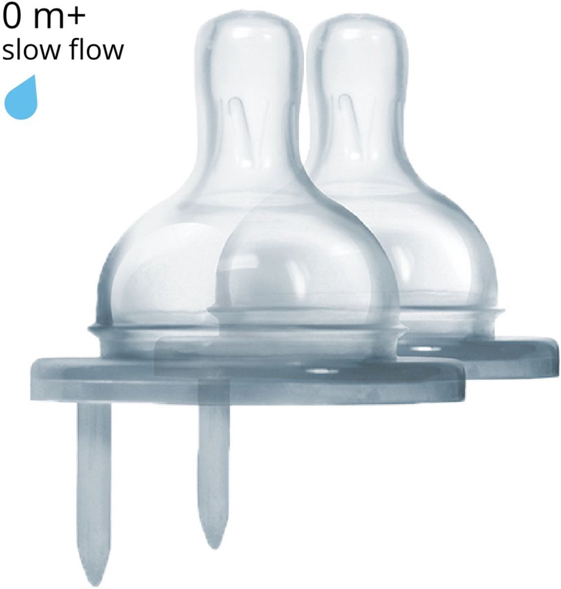 Tettarella in silicone Pura - flusso lento - 2 pezzi