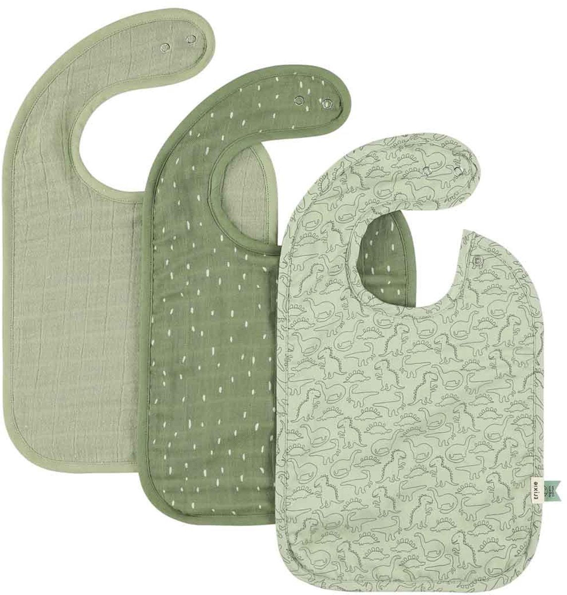 Trixie pack de 3 baberos mixtos - daring dino
