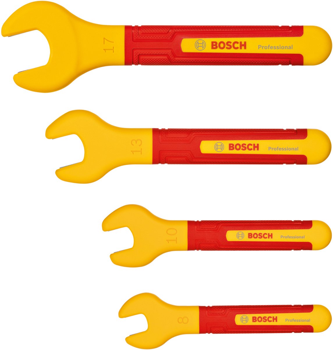 Bosch professional - set chiavi a forchetta vde - 8 - 10 - 13 e 17 mm