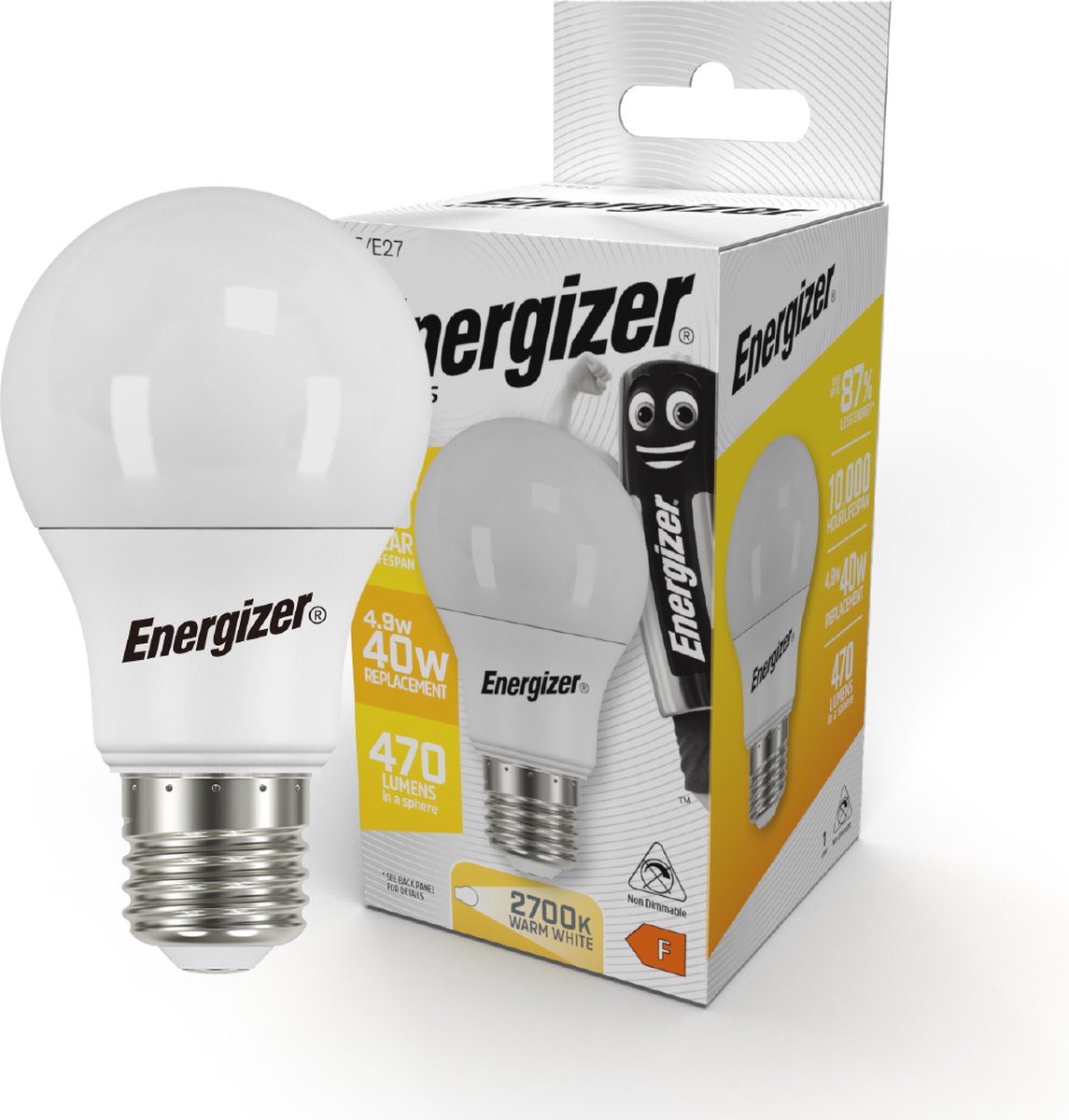 Energizer led gls e27 4.9-40w 2700k opaco - 2603000