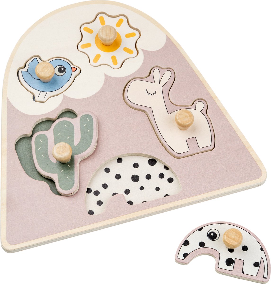 Fatto da Deer Wooden Nick Puzzle Lalee Beige, 5st.