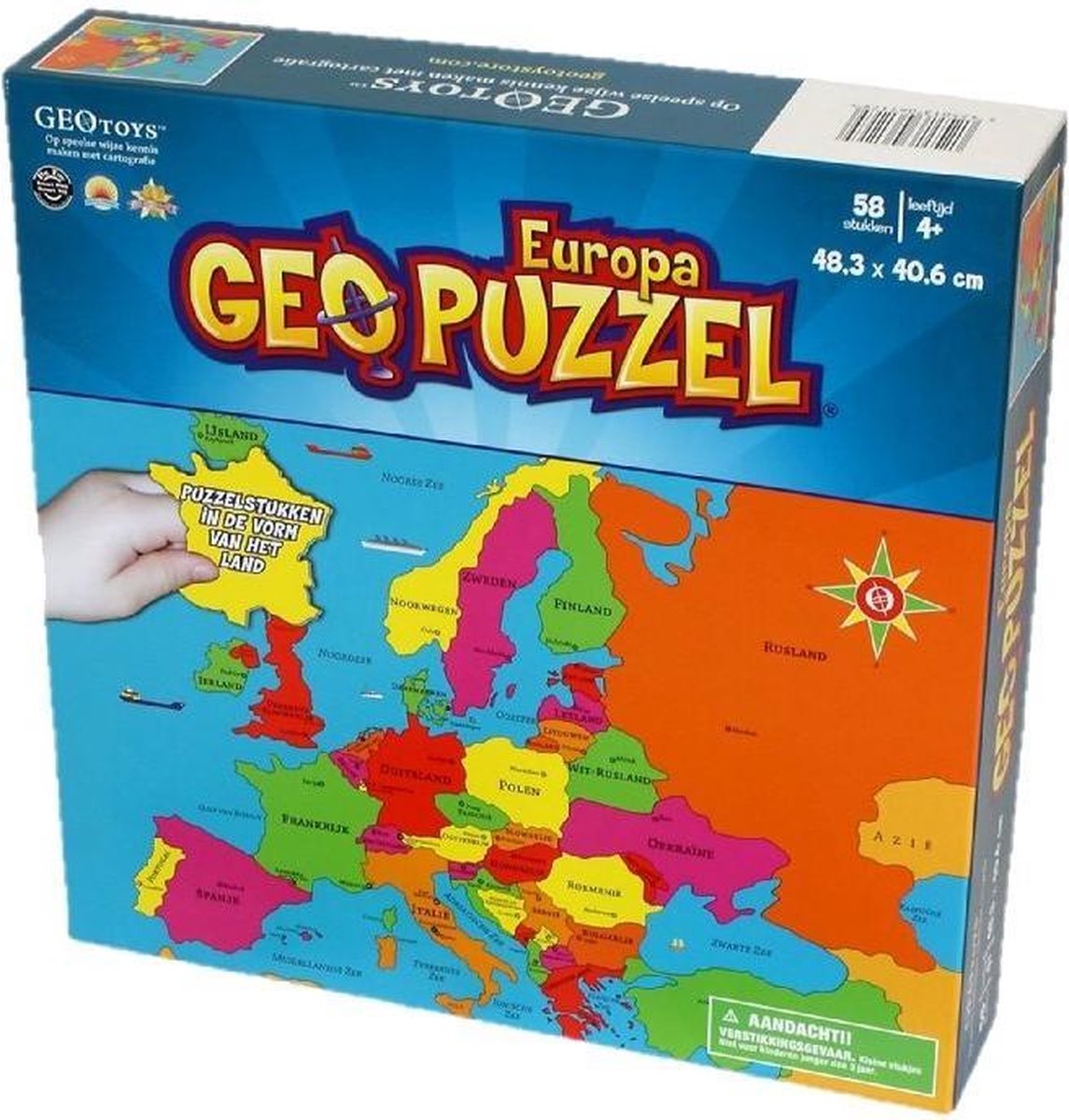 Geotoys geopuzzle mapa mundial Europa - 58 piezas de rompecabezas