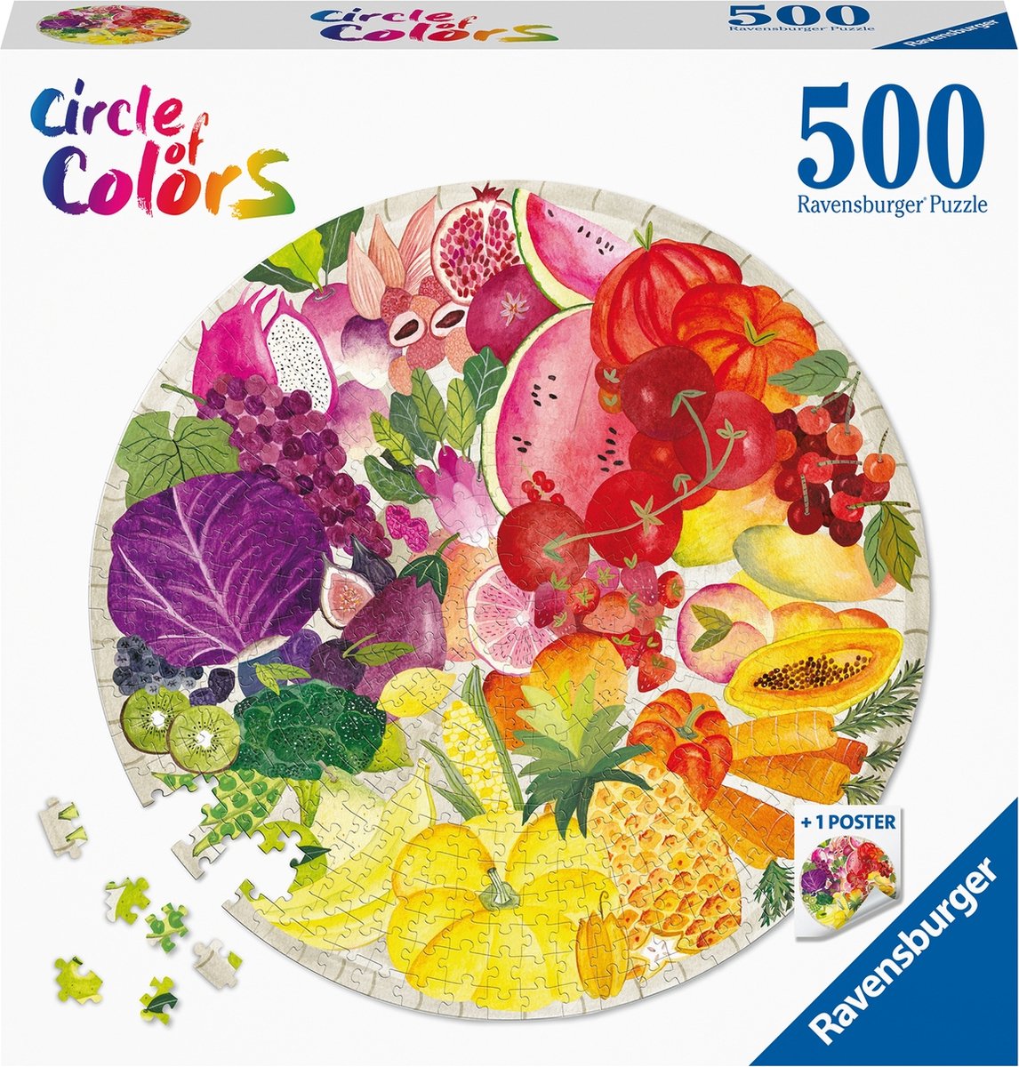 Ravensburger Puzzle rotondo cerchio di colori frutta e verdura - puzzle - 500 pezzi