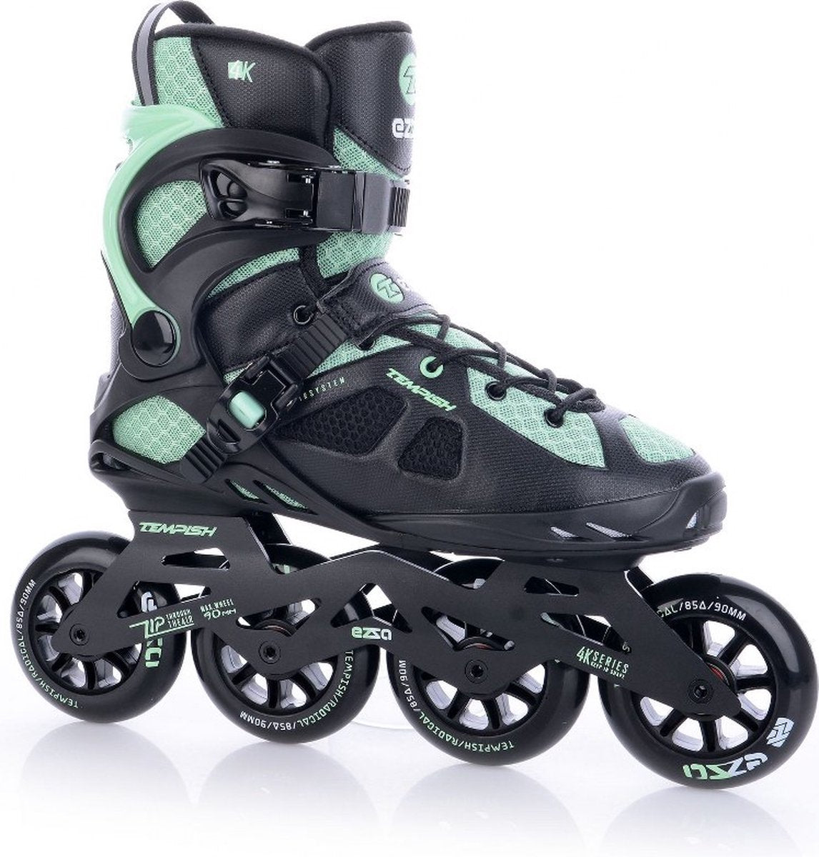 Tempish ezza 90 dames skeelers – 4x90mm wielen – fitness inline skates – zwart groen – maat 42