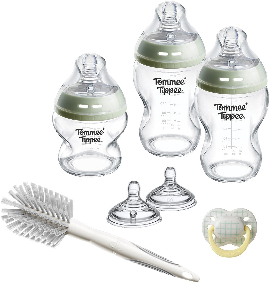 Set iniziale per biberon e tettarelle in vetro Tommee Tippee Natural Start - Biberon da 150 ml e 250 ml per neonati - 0 mesi+