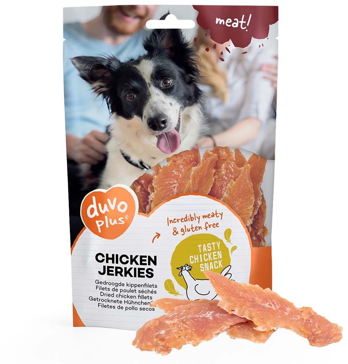 Duvo plus carne! snack jerky di pollo per cani 1kg