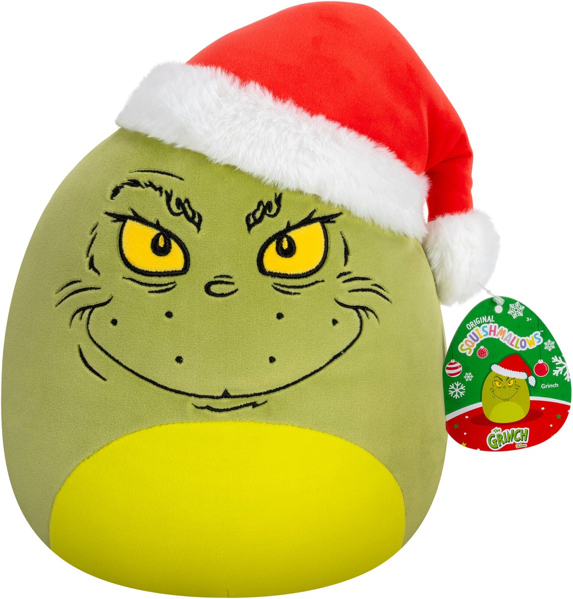 Squishmallows - grinch con gorro de Papá Noel 25cm de peluche