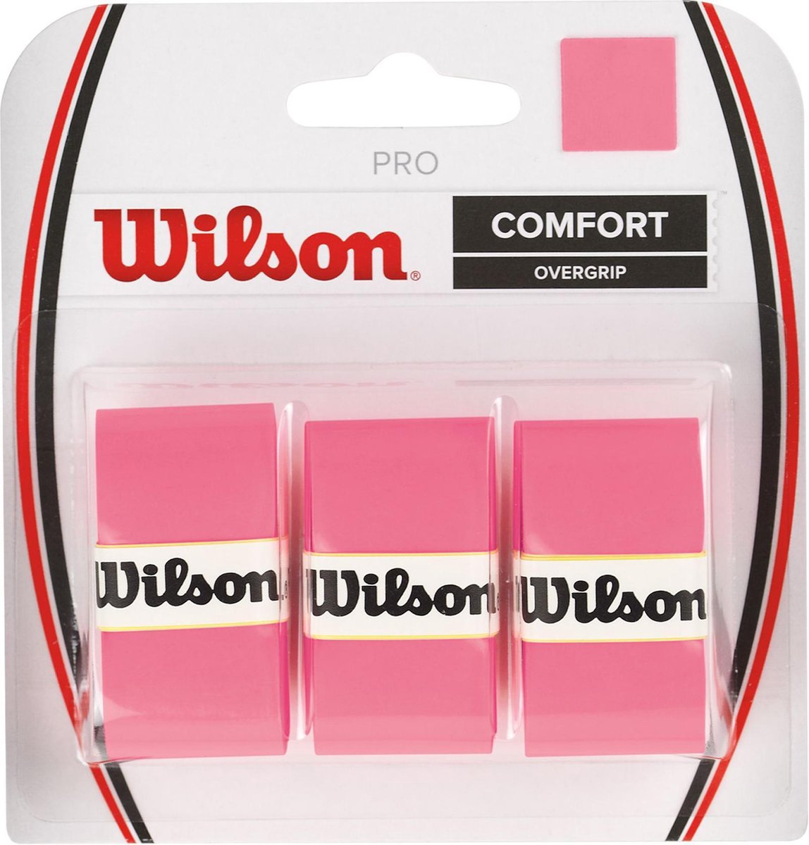 Wilson pro comfort tenis padel overgrip rosa flúor - pack de 3