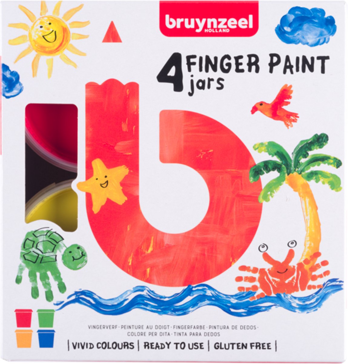 Bruynzeel • set per pittura con le dita a base d'acqua | 4x85 ml