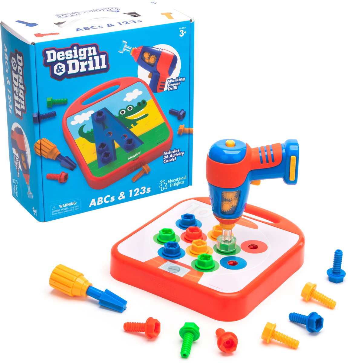 Recursos de aprendizaje juguetes educativos diseño taladro abcs 123s multicolor. - 3+