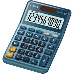 Calculadora de escritorio Casio MS-100EM pantalla de 10 dígitos azul