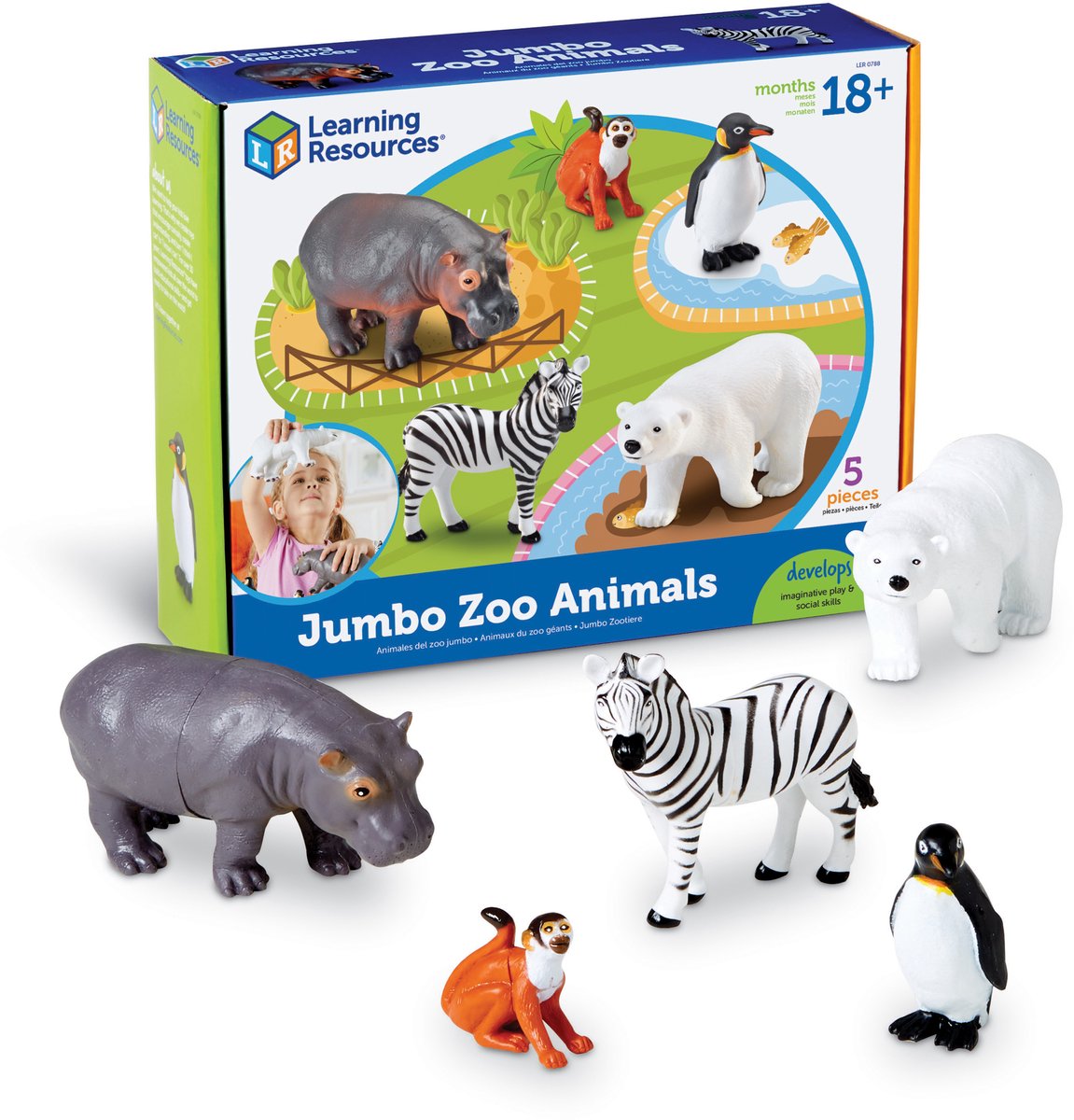 Risorse didattiche animali jumbo dello zoo - a partire da 18 mesi