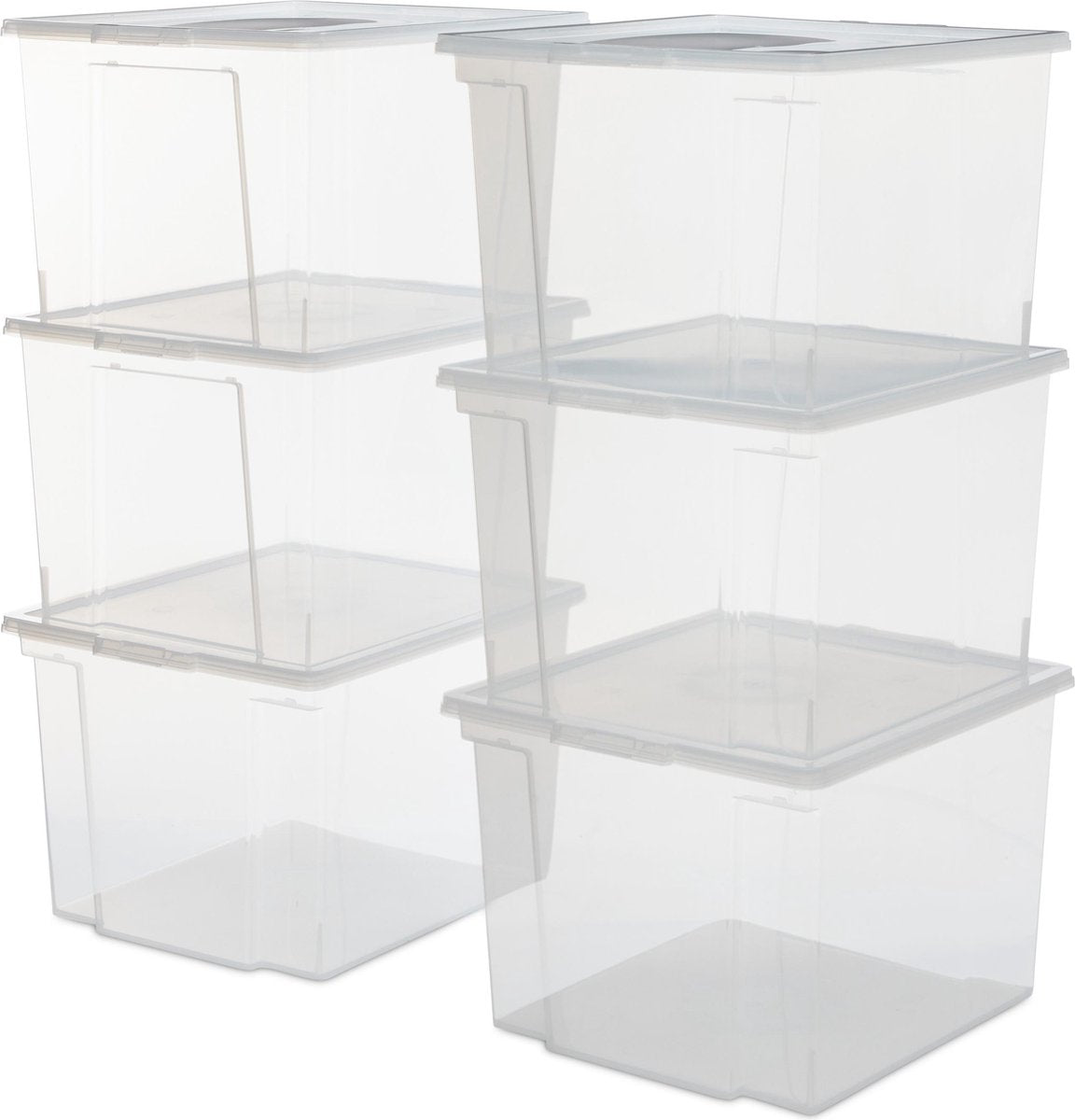 Iris useful storage box opbergbox - 30l - kunststof - transparant - set van 6
