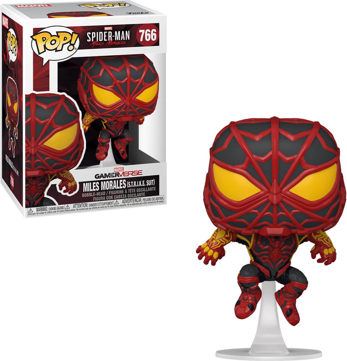 ¡Funko pop! marvel spider-man: miles morales - miles morales strike. traje