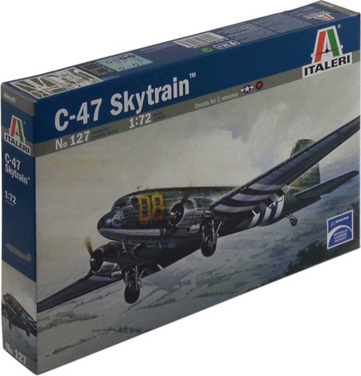 Italeri modelbouwpakket treinen - 0127 douglas c-47 skytrain plane plastic - 1:72 - modelbouw