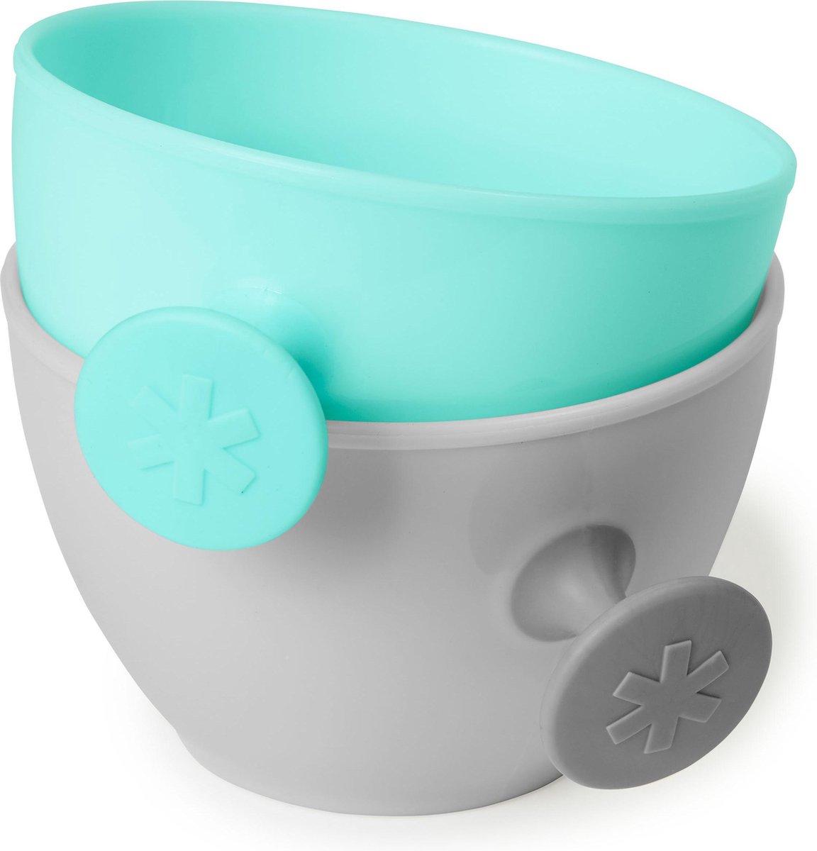 Ciotola skip hop skip-hop easy-grap - con manico - grigio verde-blu - 2 pezzi
