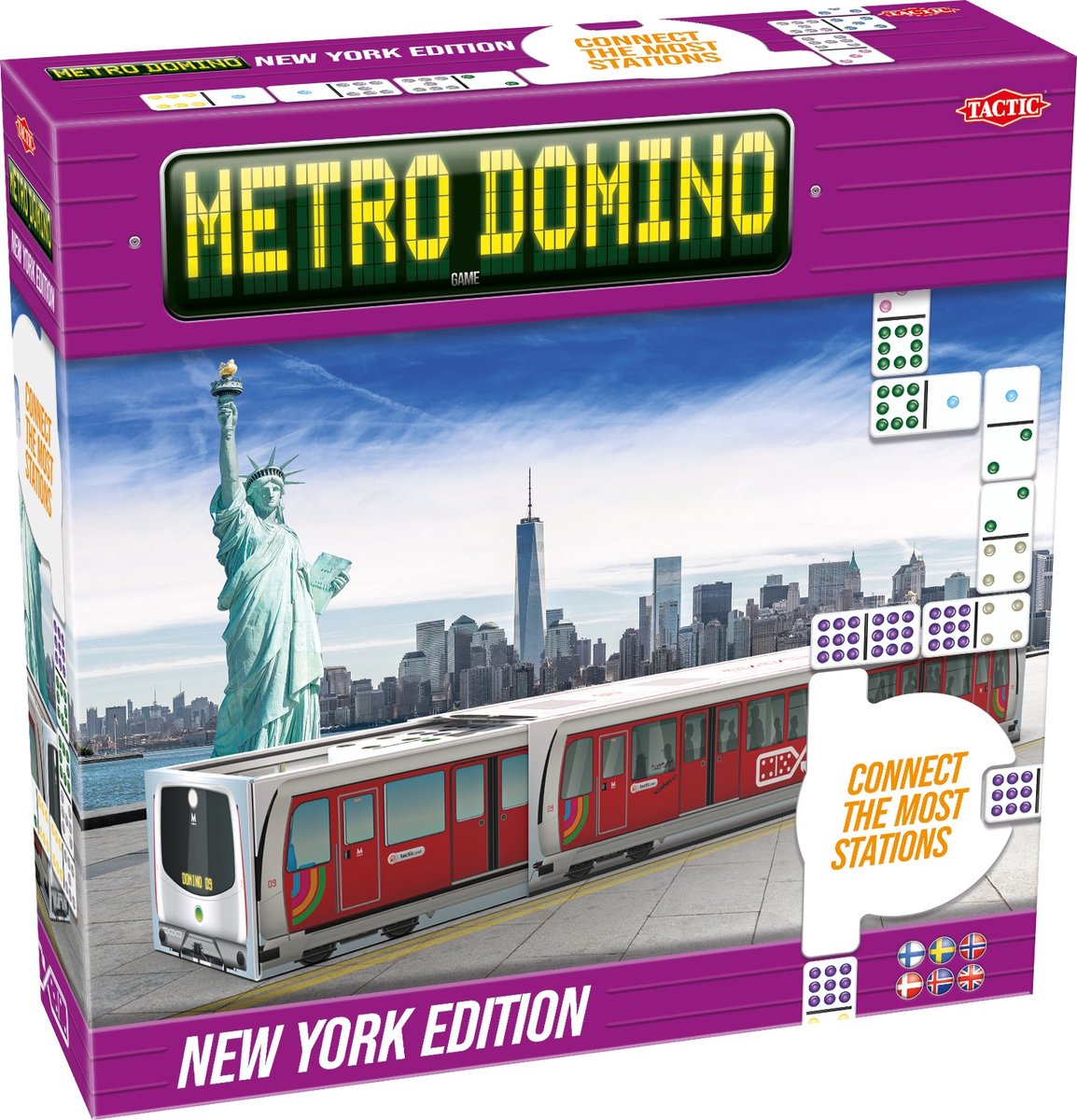 Domino tattico metro: edizione new york – gioco da tavolo – versione deluxe – gioco di domino strategico con stazioni e gettoni metro – da 10 anni – da 2 a 4 giocatori