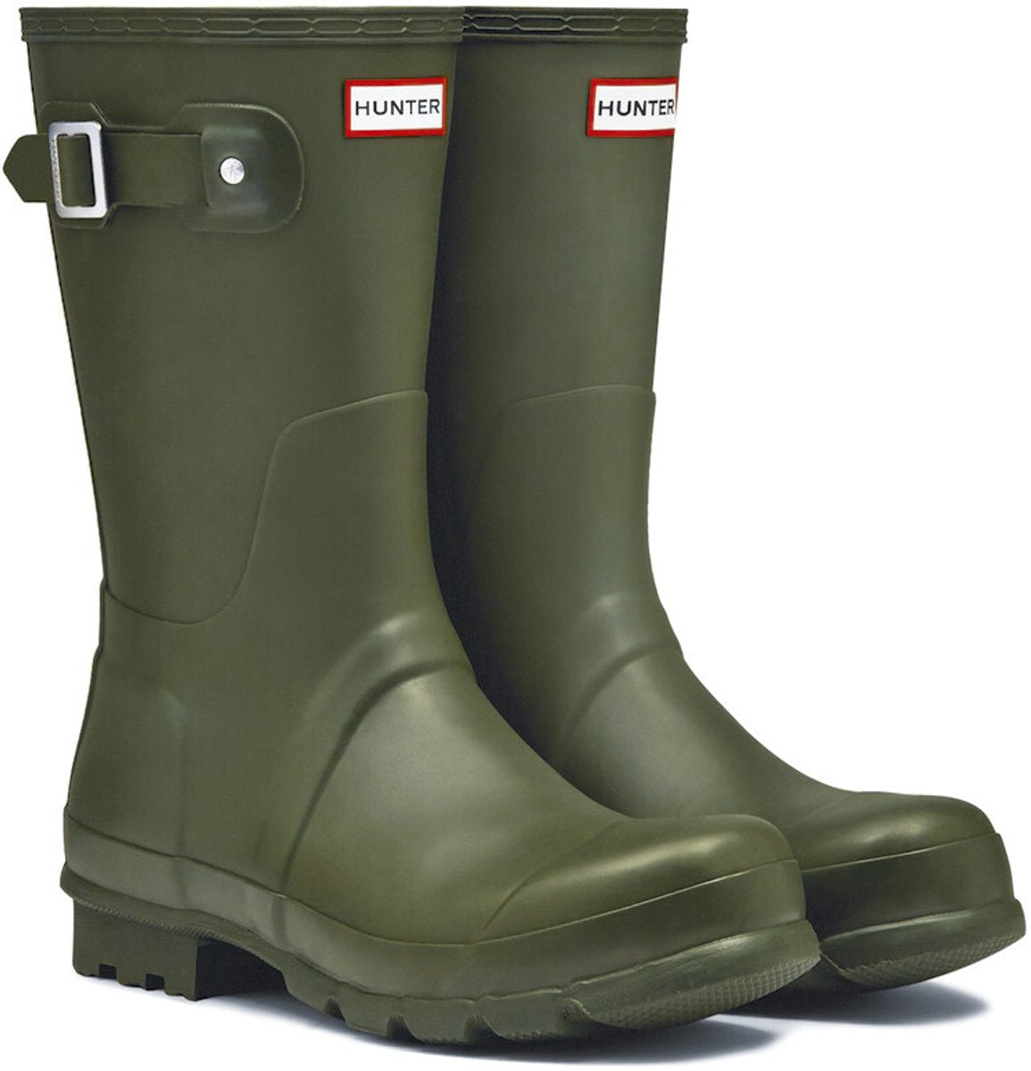 Hunter - regenlaarzen voor heren - original short - olijfgroen - maat 44eu