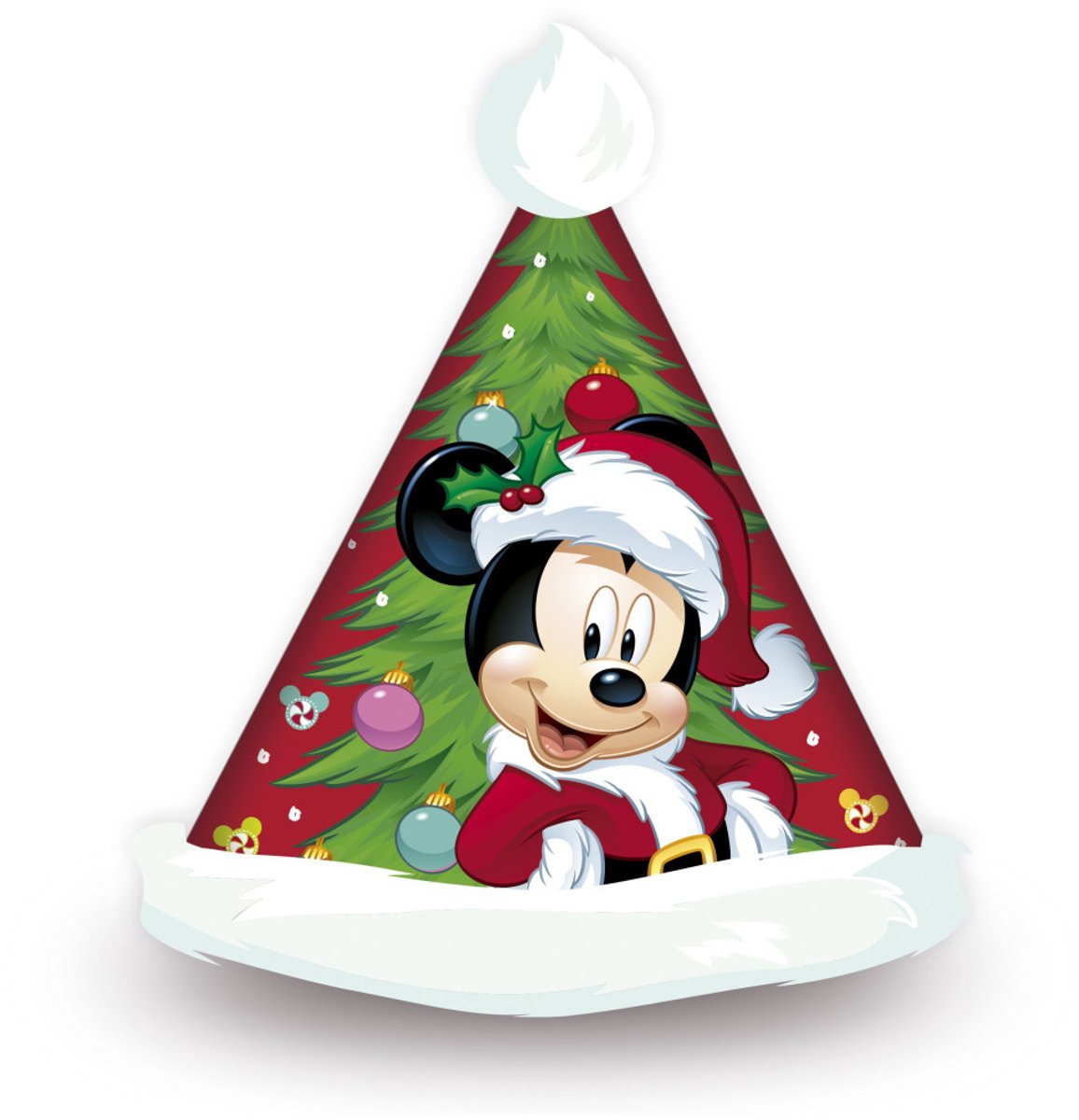 Arditex Gorro navideño mickey 43 x 32 cm poliéster rojo