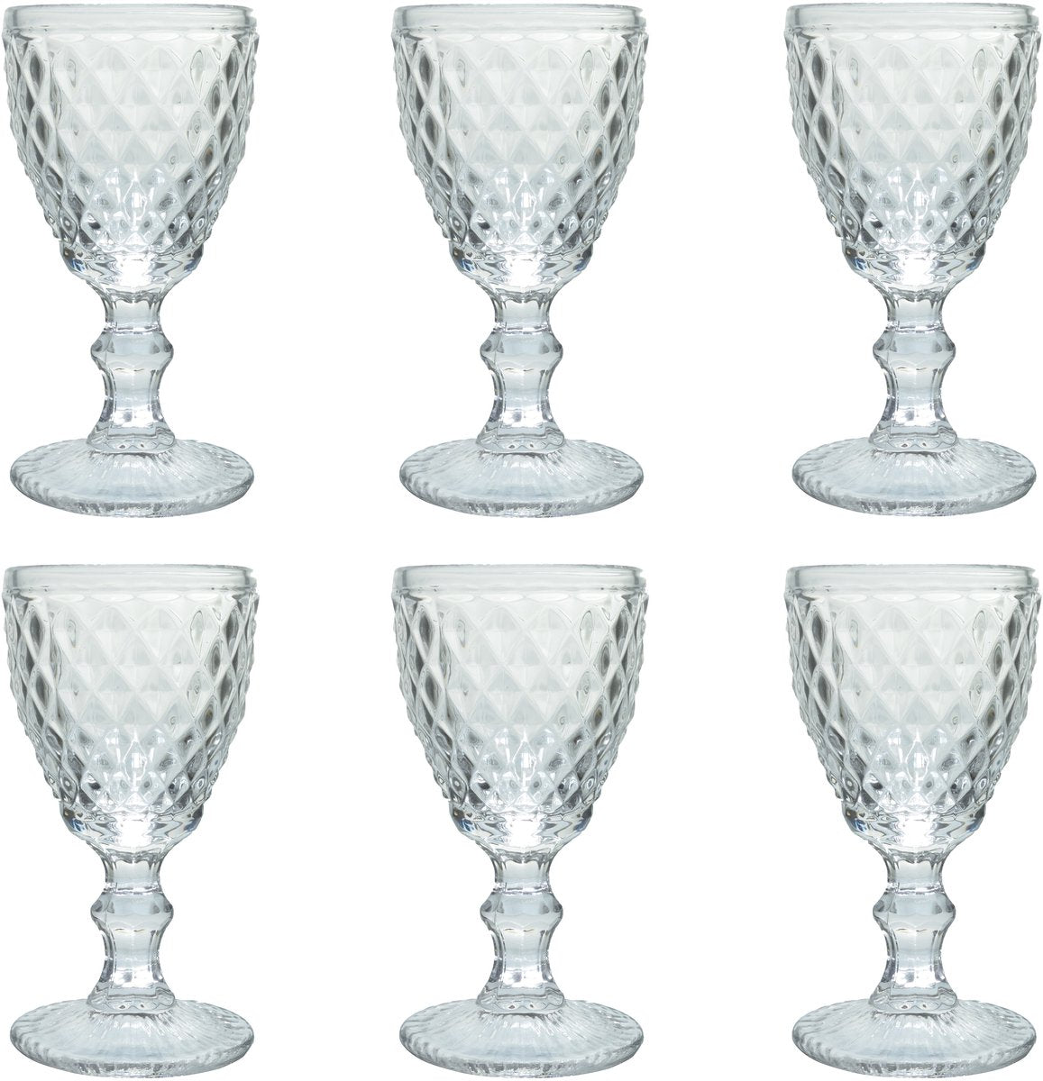 Medard de noblat - diamante - bicchiere da vino 20 cl - trasparente - 6 pezzi