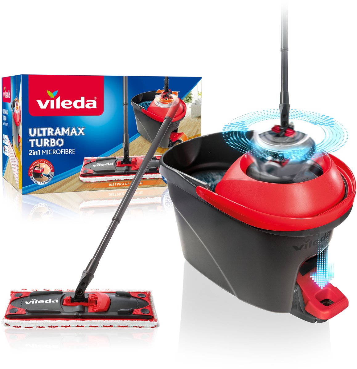 Set completo Vileda ultramax turbo - per tutti i tipi di pavimenti - pulizia comoda ed ergonomica