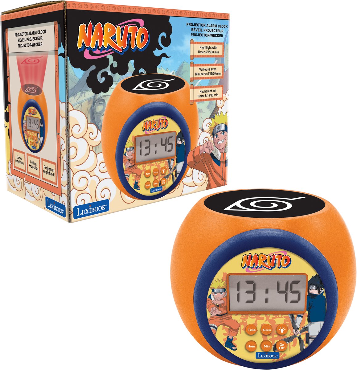 Sveglia con proiettore Lexibook Naruto e timer