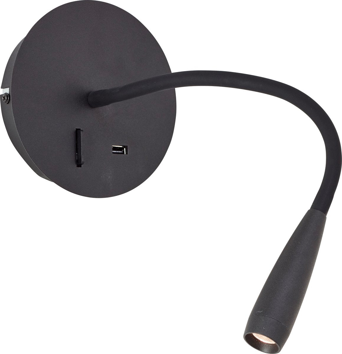 Brilliant jutta - aplique - LED 2.8 con brazo flexible e interruptor - función USB - negro