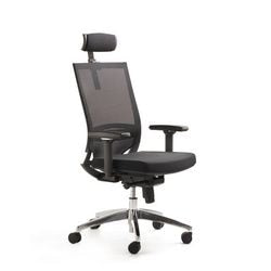 Mayer sitzmöbel sedia girevole myoptimax tessuto nero base a stella in metallo