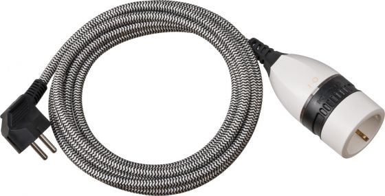 Cable de extensión Brennenstuhl con interruptor giratorio y manto textil
