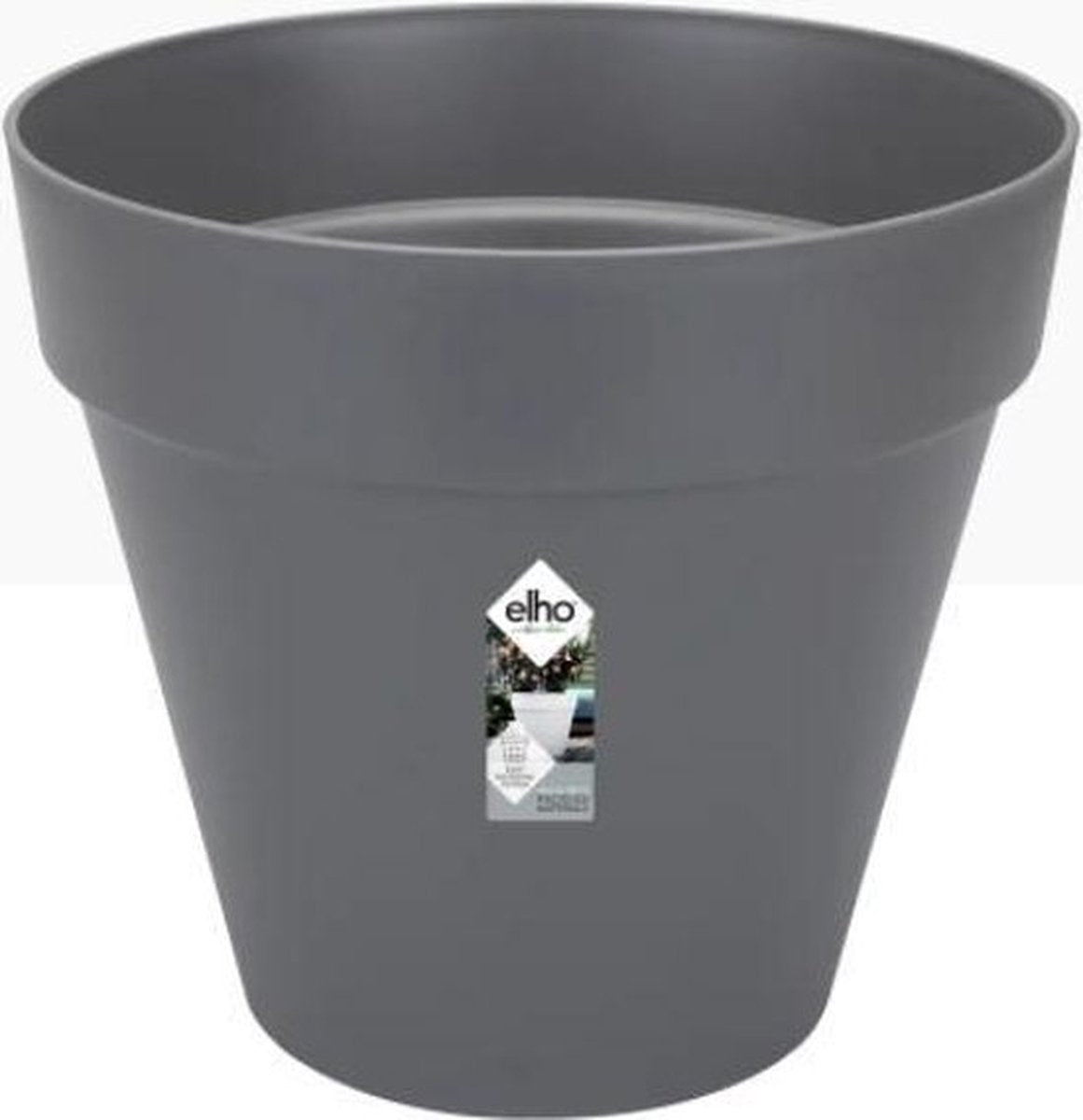 Elho loft urban round 50 - macetero de exterior - ø 48,5 x h 44,5 cm - antracita