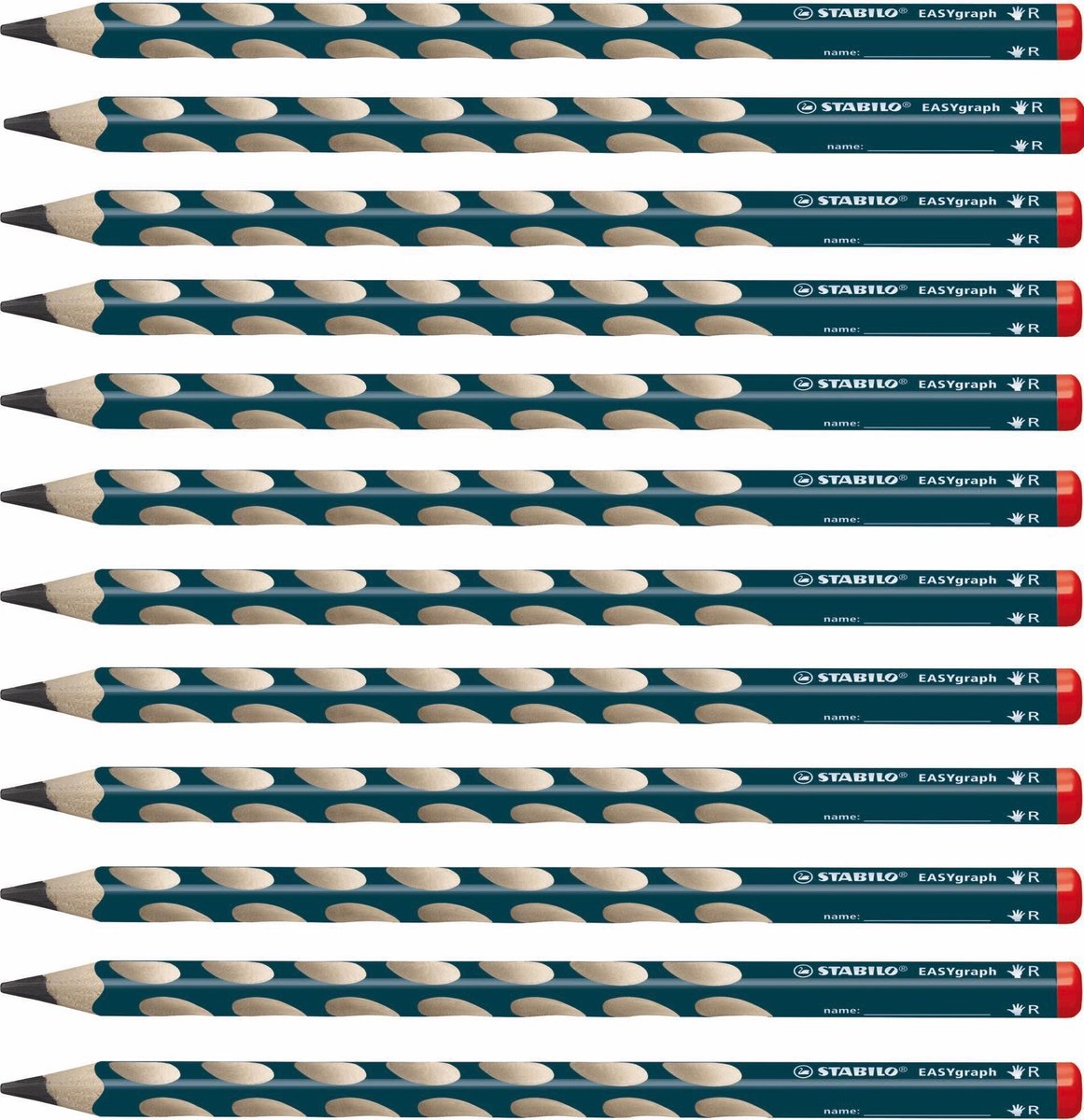 Stabilo easygraph - ergonomisch grafietpotlood - rechtshandig - met extra dikke 3.15 mm kern - doos 12 stuks